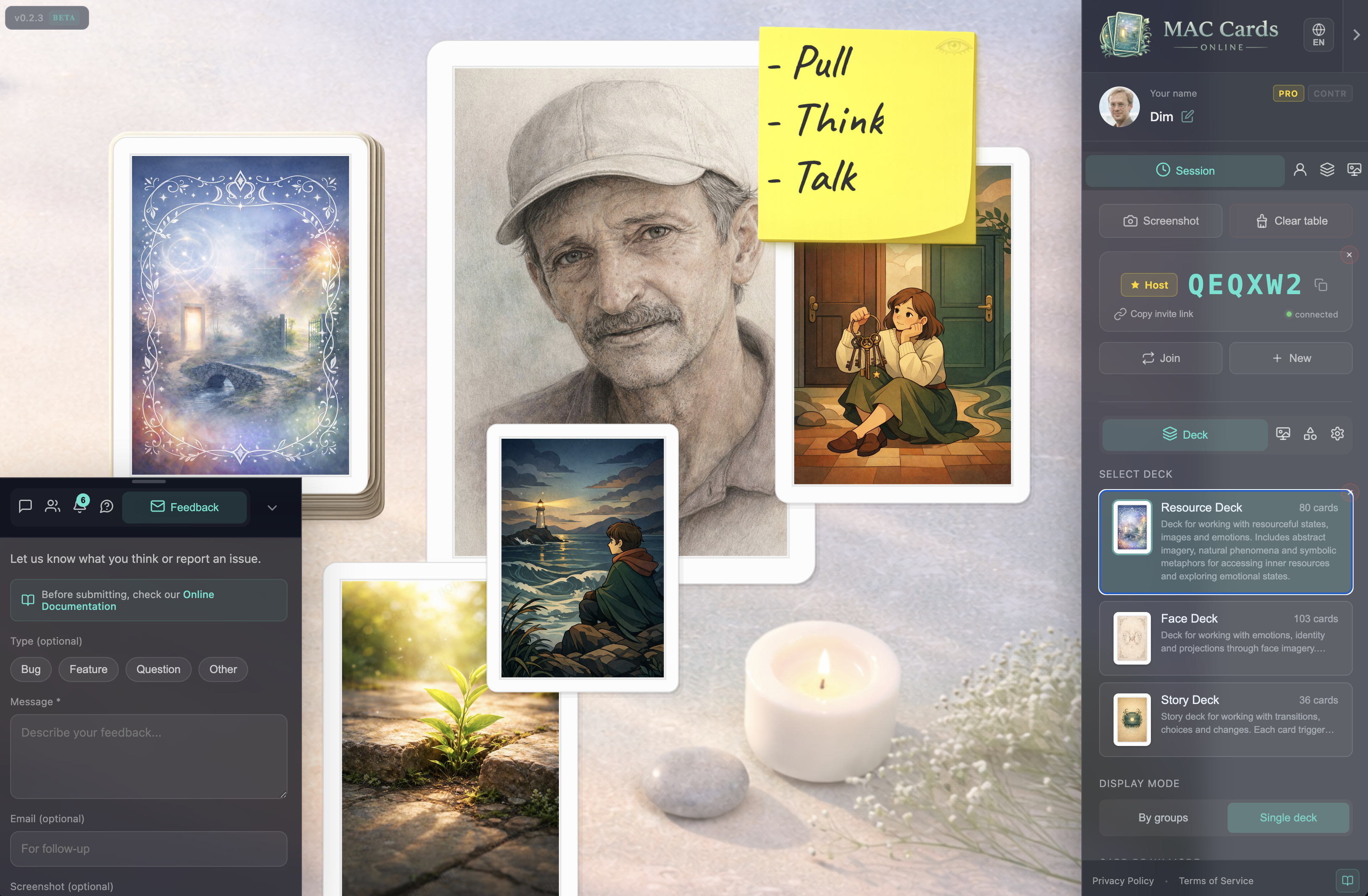 MAC Cards Online platform screenshot